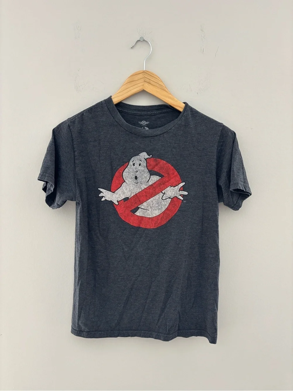 Ghostbusters Graphic T-Shirt Dark Heather Gray Logo Tee Youth XL Retro Movie Shi